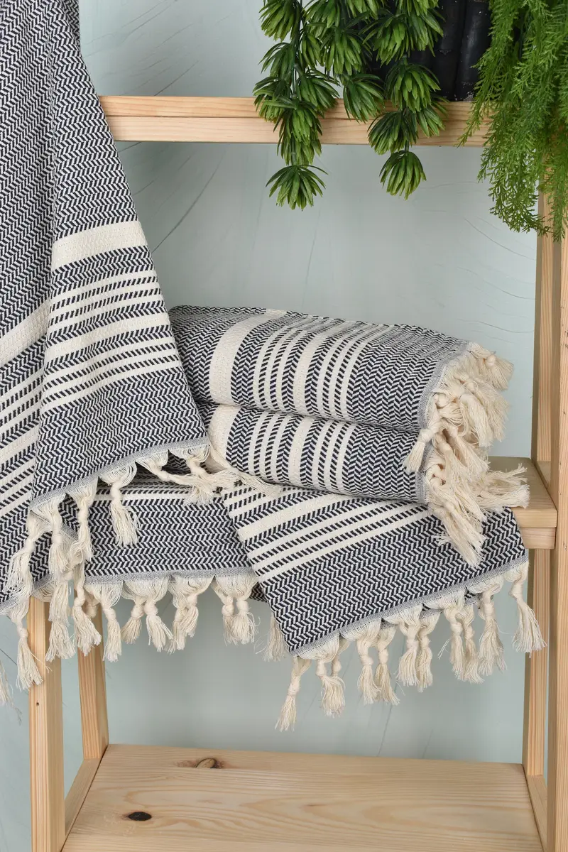 Small Bath Towels, Summer Towel, Gift For Bride, Personalized Gift, Turkish Tea Towel, 40x18 Cotton Striped Towel, Wedding Gift Kitchen Towel - 6