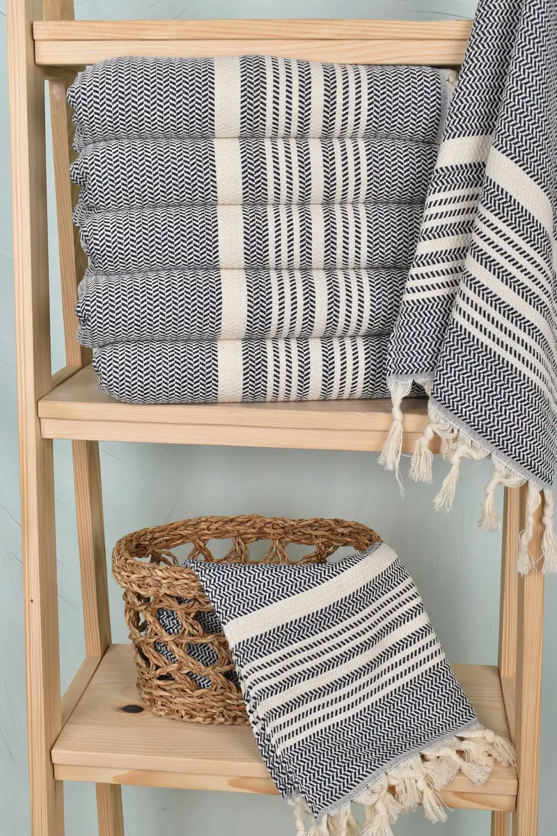 Small Bath Towels, Summer Towel, Gift For Bride, Personalized Gift, Turkish Tea Towel, 40x18 Cotton Striped Towel, Wedding Gift Kitchen Towel - 3