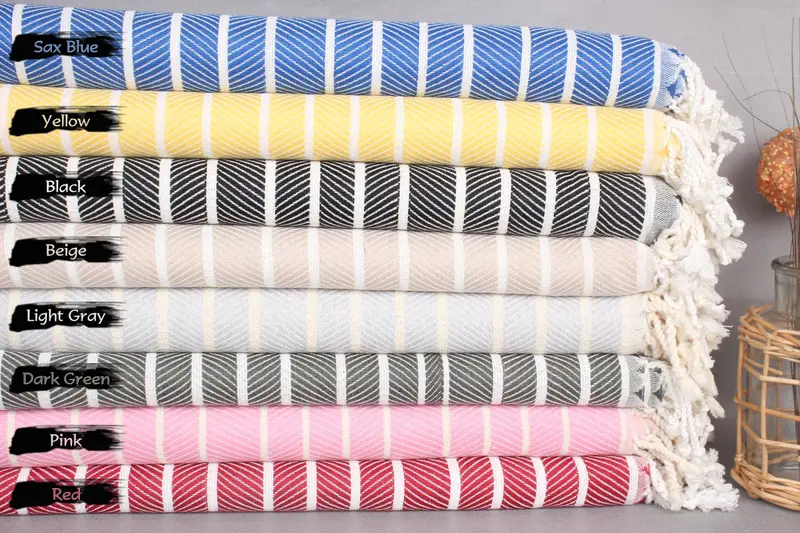 Bridal Shower Gifts, Spa Gift Towel, Bridesmaid Gift, Quick-dry towel, Sand-resistant towel, 70x40 Bamboo Striped Towel, Gym Towel, Beach Towel Bulk - 1