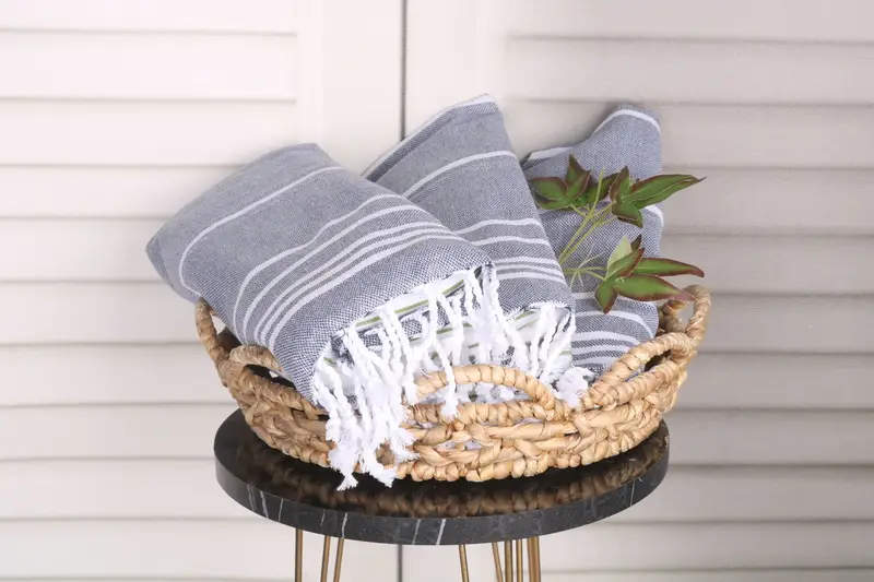 Turkish Hand Towel, Embroidery Towel, 38x18 Cotton Striped Towel, Wedding Day Gift For Bride, Monogram Kitchen Towel, Wedding Favors, Handmade Gift - 5