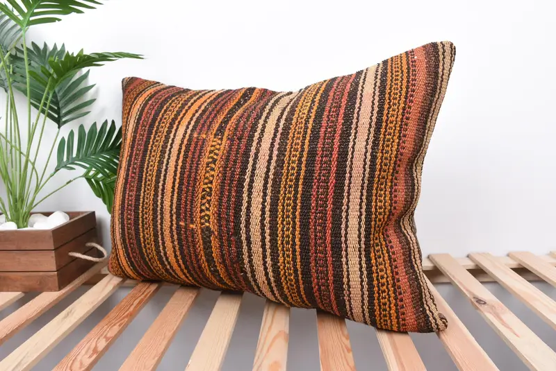 Natural Pillow Cover, Vintage Kilim Pillow, Accent Cushion Cover, Kilim Pillow, Nomadic Pillow Case, Boho Pillow, 20x28 Red Pillow Sham, Cushion - 5