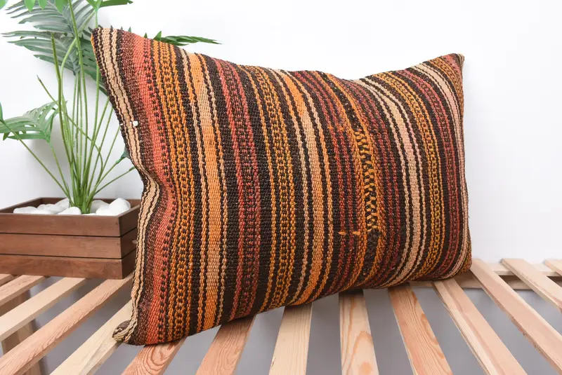 Natural Pillow Cover, Vintage Kilim Pillow, Accent Cushion Cover, Kilim Pillow, Nomadic Pillow Case, Boho Pillow, 20x28 Red Pillow Sham, Cushion - 4