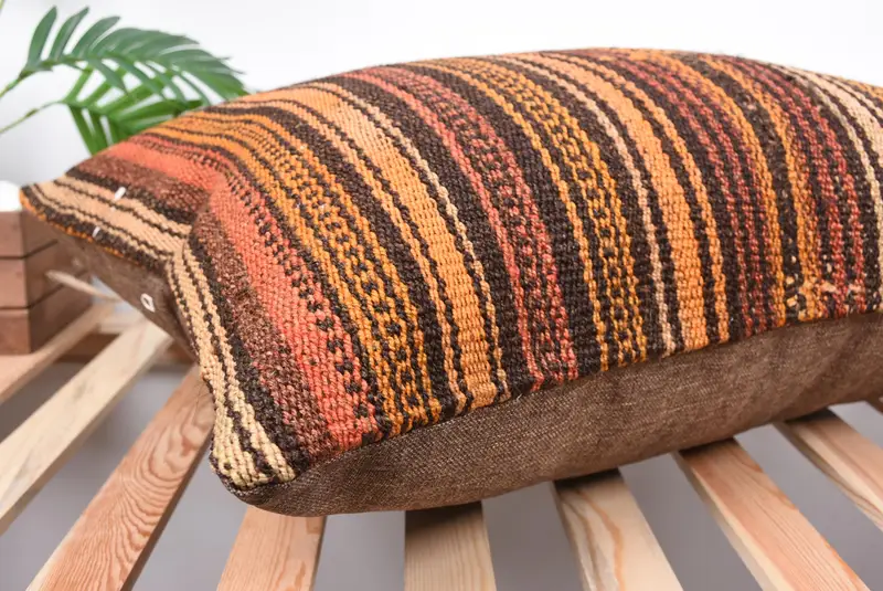 Natural Pillow Cover, Vintage Kilim Pillow, Accent Cushion Cover, Kilim Pillow, Nomadic Pillow Case, Boho Pillow, 20x28 Red Pillow Sham, Cushion - 6