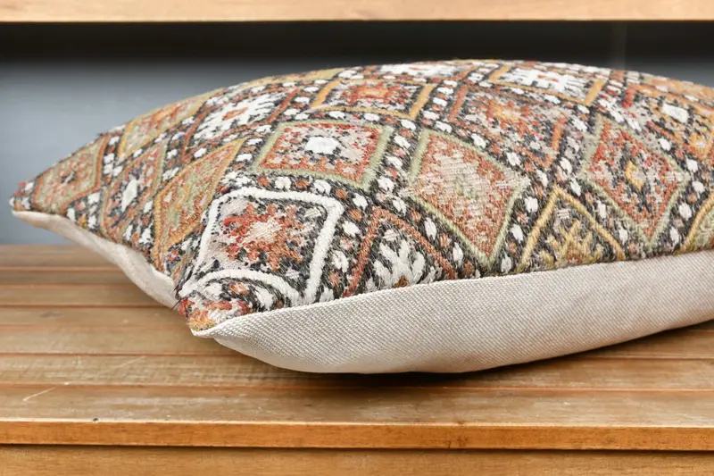 Pillow, 16x24 Green Pillow Case, Turkish Kilim Pillow, Pillow for Couch, Bolster Cushion Cover, Throw Kilim Pillow, Pattern Throw Pillow - 4