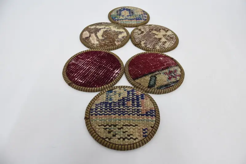 Brown and Red Coasters, Durable and Stylish Coaster Set