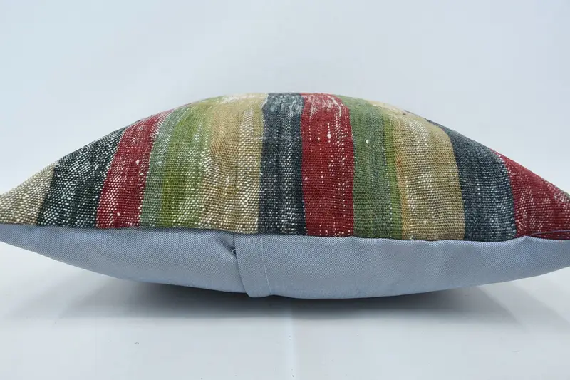 Pillow for Sofa, Ethnical Kilim Rug Pillow, Comfy Throw Cushion Cover, 24x24 Green Pillow Cover, Vintage Kilim Pillow, Pet Pillow Sham, Pillow Sham - 5