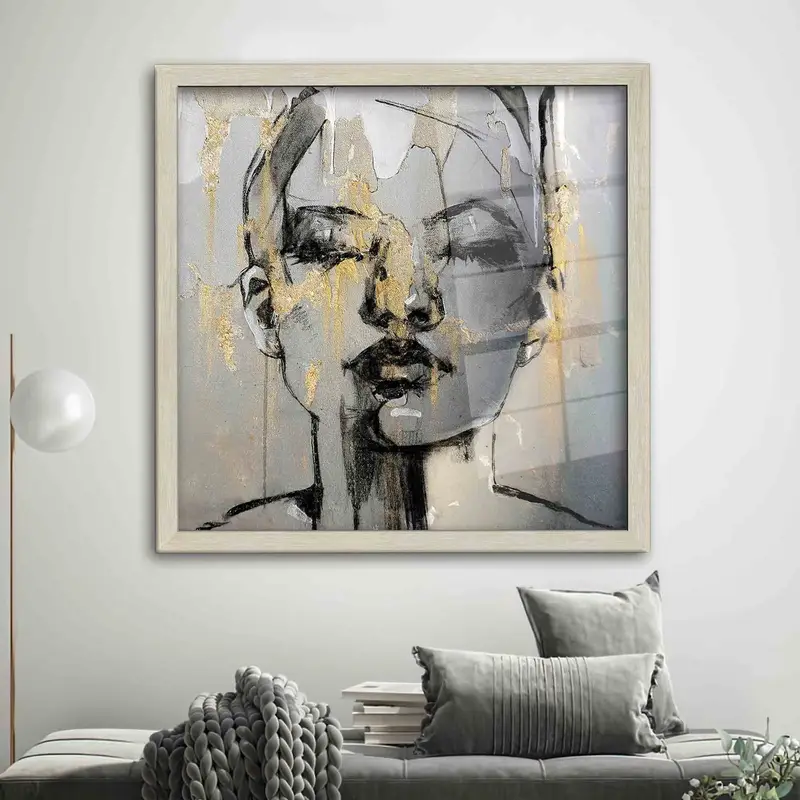 Contemporary Luxury Printed Glass: Abstract Woman Portrait