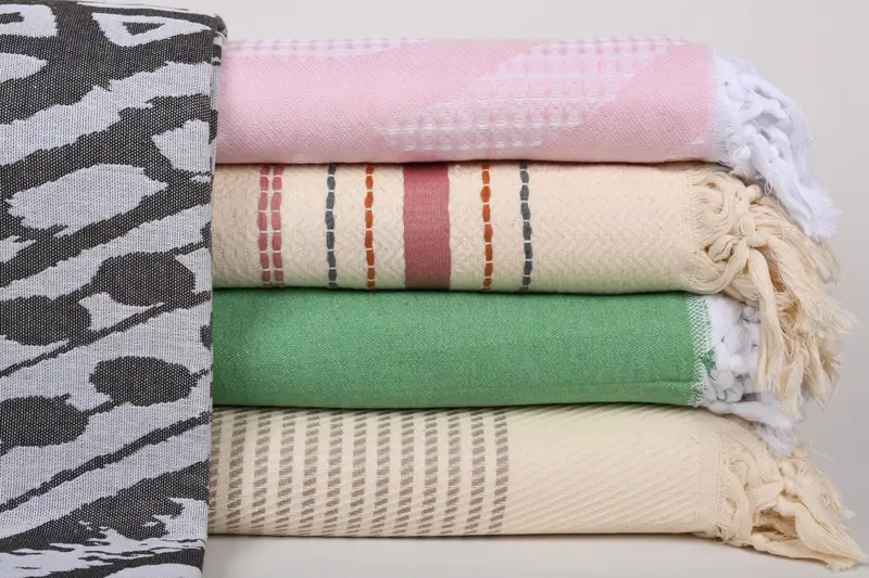 Personalized Gifts, Housewarming Gift, 80x60 Cotton Set of 5 Towel, Turkish Blanket, Turkish Bedspread, Organic Beach Blanket, Unique Gift - 1