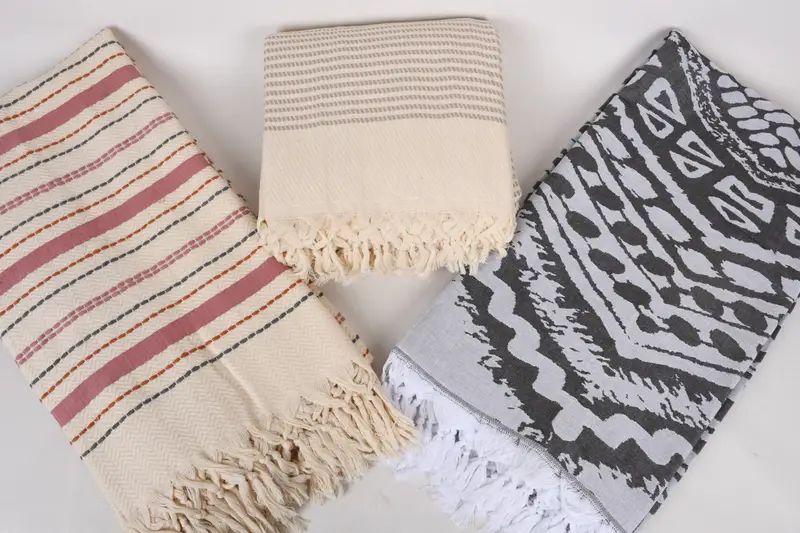 Personalized Gifts, Housewarming Gift, 80x60 Cotton Set of 5 Towel, Turkish Blanket, Turkish Bedspread, Organic Beach Blanket, Unique Gift - 7