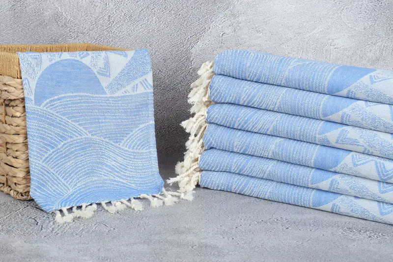 Custom Hand Towel, Beach Theme Wedding Gift, Bridesmaid Gifts, Personalized Hand Towel, Wedding For Favor, 36x18 Cotton Striped Design Towel - 4