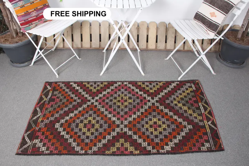 Brown & Yellow Animal Print Rug, 5x2.5 ft