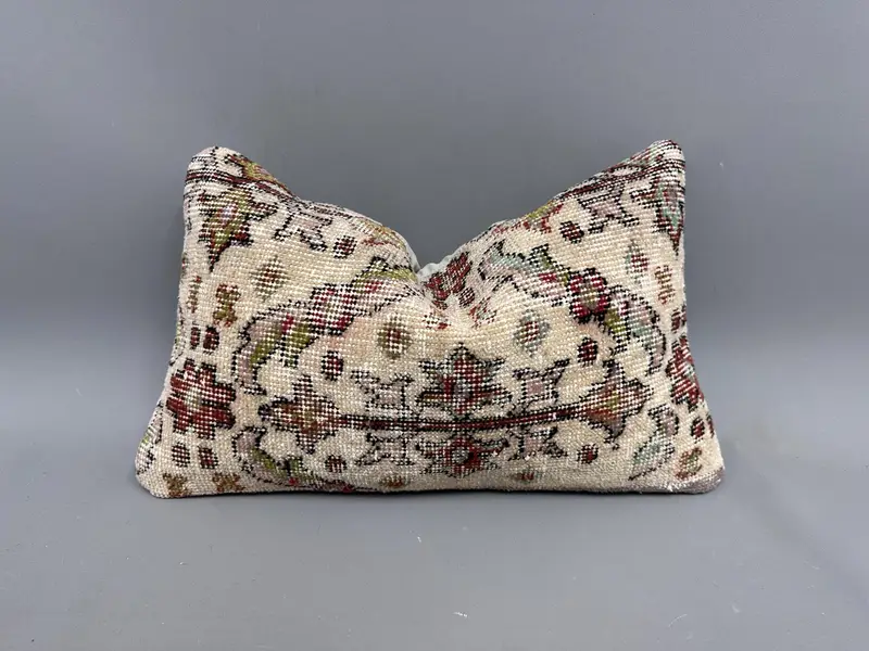 Cushion Cover, 12x20 Beige Cushion, One Of A Kind Pillow Sham, Authentic Pillow, Ethnical Kilim Rug Pillow, Throw Kilim Pillow, Gift Pillow - 1