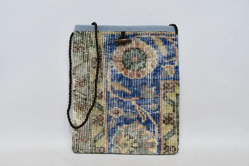 Ayarlanabilir Askılı, Vintage Motifli Çapraz Askılı Art Deco Kilim Çanta