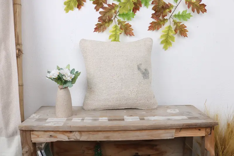Home Decor Pillow, Indoor Cushion, Cushion, 14x14 White Pillow Cover, Pillow for Couch, Office Chair Pillow, Interior Designer Pillow - 1