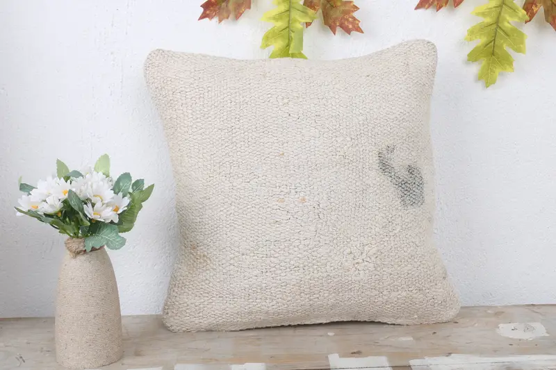 Home Decor Pillow, Indoor Cushion, Cushion, 14x14 White Pillow Cover, Pillow for Couch, Office Chair Pillow, Interior Designer Pillow - 2