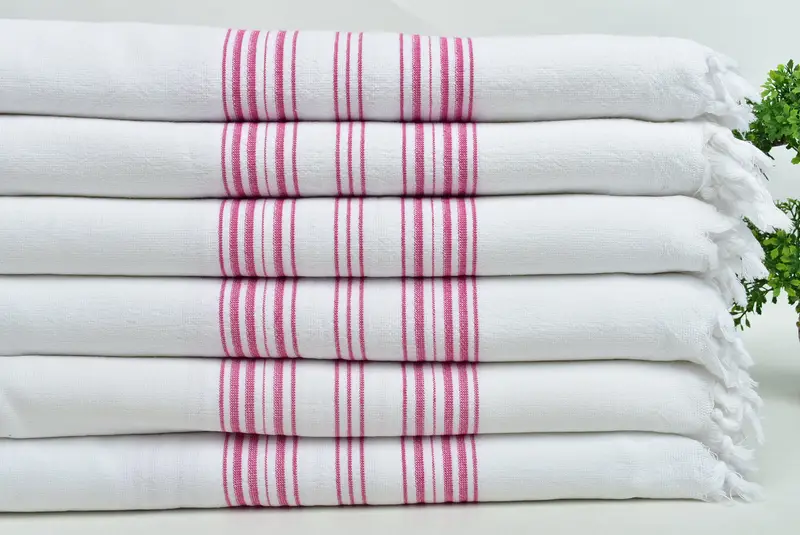 Housewarming Gift, Turkish hand towel, Beach Theme Bachelorette Party Gifts, 70x40 Cotton Striped Terry Towel, Fouta towel, Maid Of Honor Gift - 3
