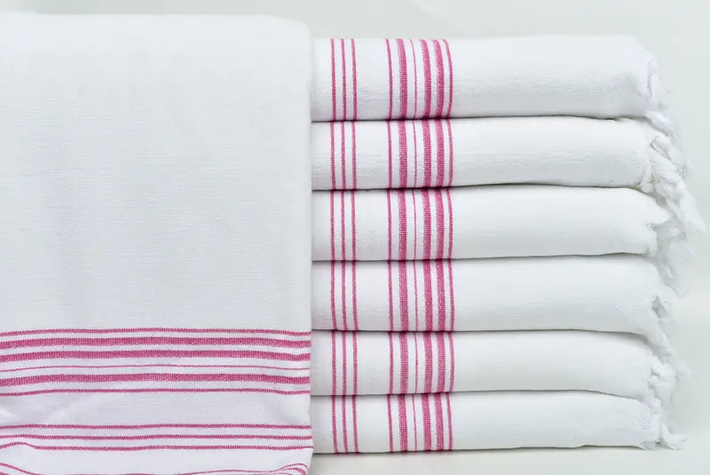 Housewarming Gift, Turkish hand towel, Beach Theme Bachelorette Party Gifts, 70x40 Cotton Striped Terry Towel, Fouta towel, Maid Of Honor Gift - 1