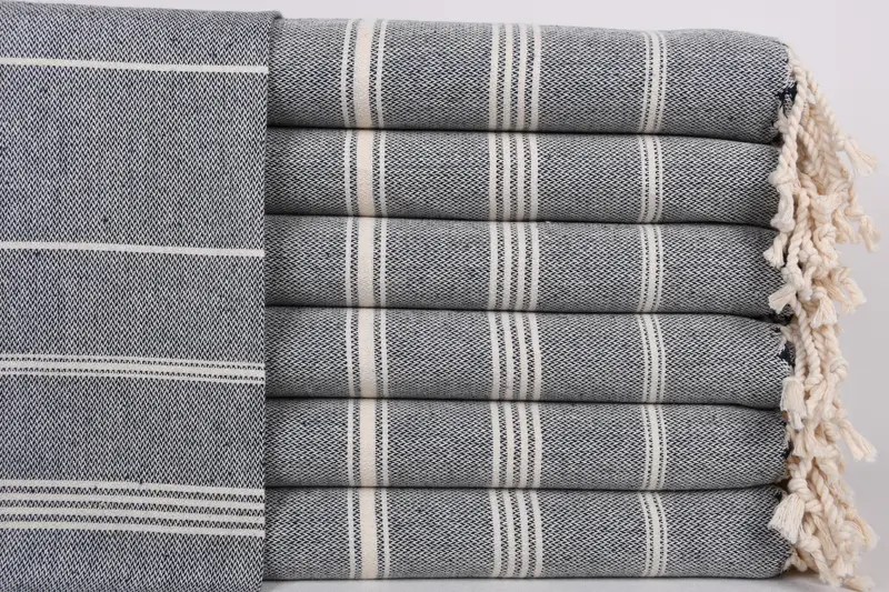 トルコタオル、24x38インチ刺繍ハンドタオル、オーガニックコットン - 1