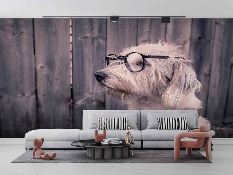 Doggy -Wandmalerei, schöne Tier -Tapete, 3D -Hintergrundpapier, Hundetapete, Papierhandwerk, moderne Tapete, Abziehbilder für Wände, Wanddekoration - 1