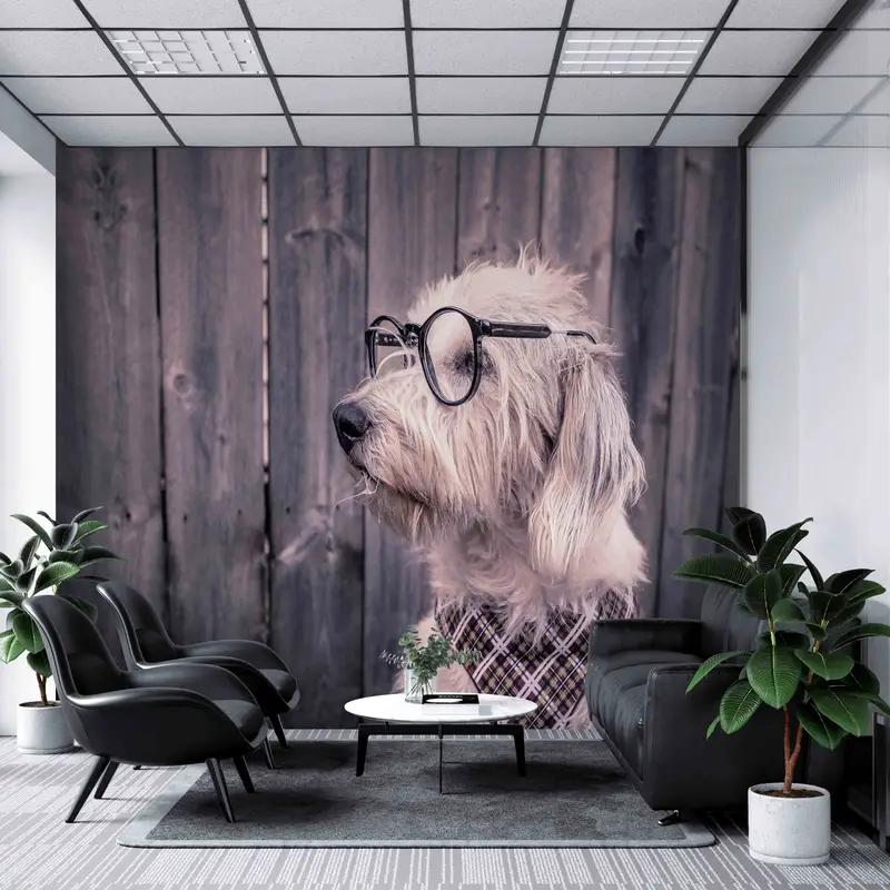 Doggy -Wandmalerei, schöne Tier -Tapete, 3D -Hintergrundpapier, Hundetapete, Papierhandwerk, moderne Tapete, Abziehbilder für Wände, Wanddekoration - 8