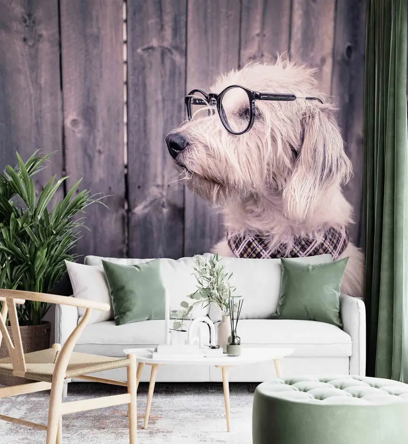 Doggy -Wandmalerei, schöne Tier -Tapete, 3D -Hintergrundpapier, Hundetapete, Papierhandwerk, moderne Tapete, Abziehbilder für Wände, Wanddekoration - 6