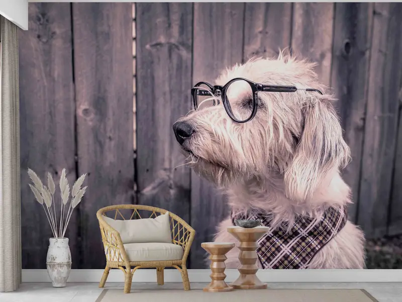Doggy -Wandmalerei, schöne Tier -Tapete, 3D -Hintergrundpapier, Hundetapete, Papierhandwerk, moderne Tapete, Abziehbilder für Wände, Wanddekoration - 7