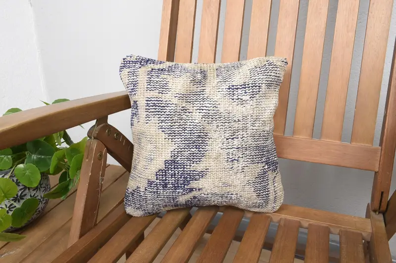 Almohada de lanzamiento bordada beige, cojín geométrico vintage, 12x12