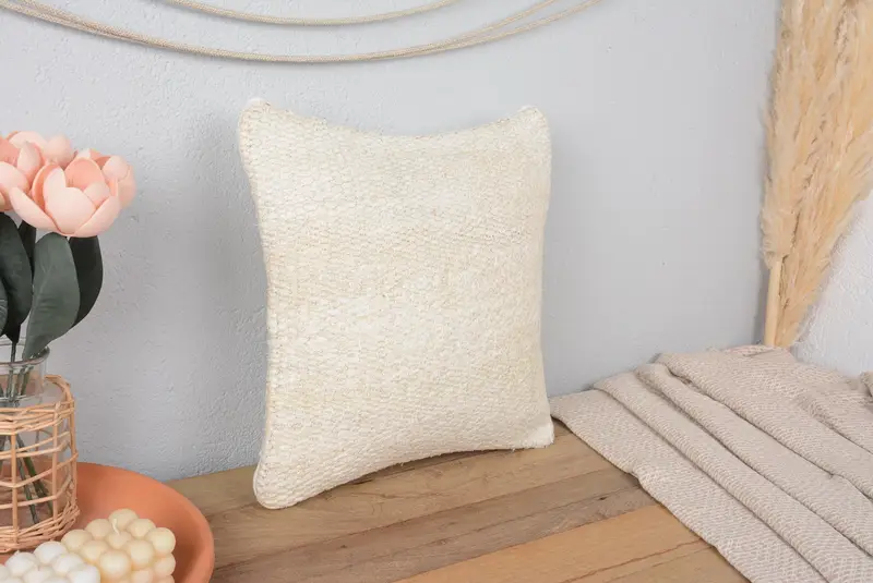 Handgefertigtes Southwestern-Wurfkissen, 14x14 besticktes Leinenkissen