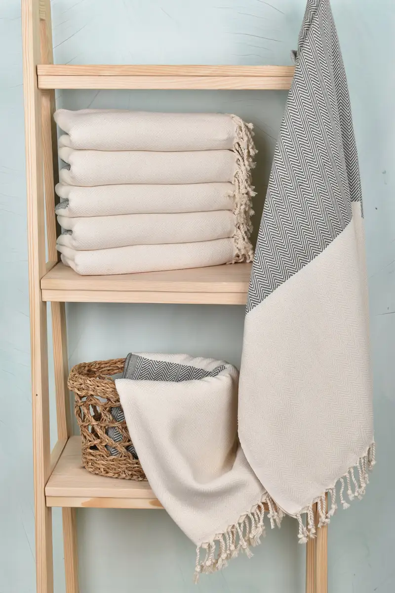 Quick-dry peshtemal, 70x36 Cotton Zig zag Towel, Monogrammed Turkish Towel, Bachelorette Party Gifts, Wedding Gift, Personalized Gift For Her - 4