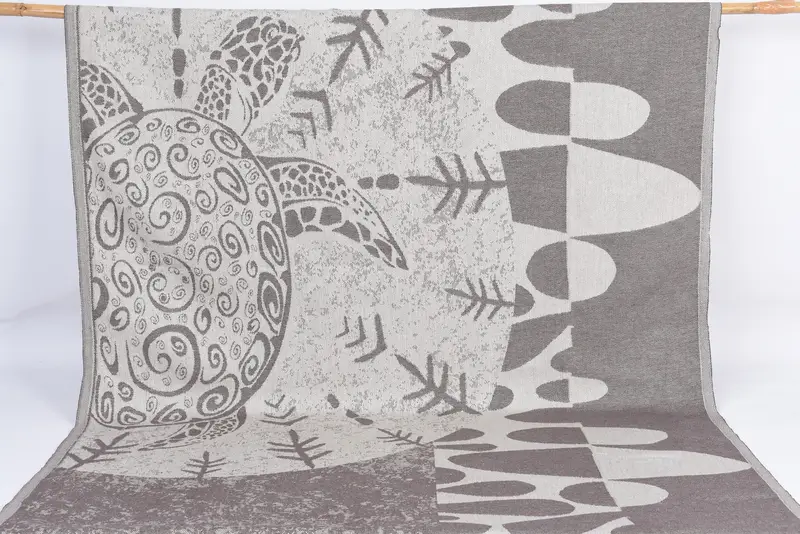 Bridesmaid Gift Monogram Brown Turtle Design Towel, 70x40 Inches