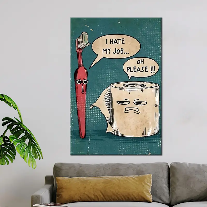 エレガントな抽象ポップアートバスルームキャンバスプリント - ユニークな装飾