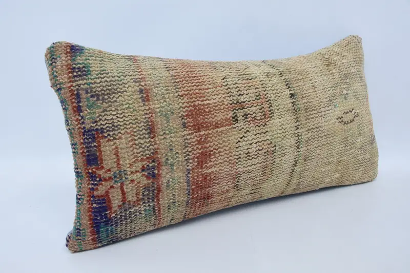 Pillow, Square Throw Pillow Sham, Vintage Pillow, Accent Cushion Case, Boho Pillow Sham Cover, 12x24 Beige Cushion Case, Kilim Pillow Cover - 3