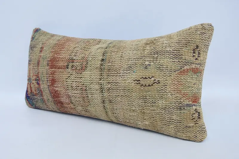 Pillow, Square Throw Pillow Sham, Vintage Pillow, Accent Cushion Case, Boho Pillow Sham Cover, 12x24 Beige Cushion Case, Kilim Pillow Cover - 4