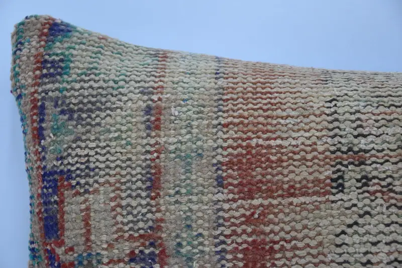 Pillow, Square Throw Pillow Sham, Vintage Pillow, Accent Cushion Case, Boho Pillow Sham Cover, 12x24 Beige Cushion Case, Kilim Pillow Cover - 2