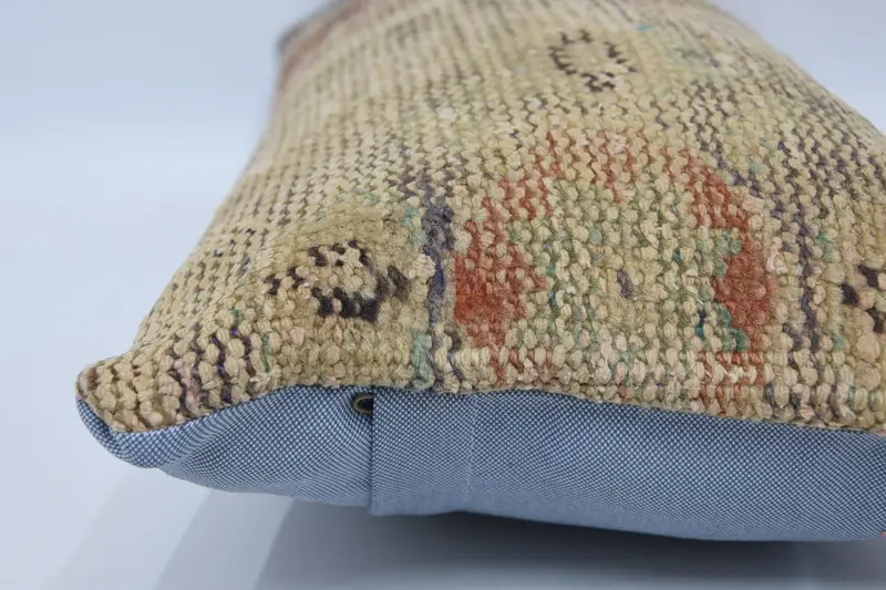 Pillow, Square Throw Pillow Sham, Vintage Pillow, Accent Cushion Case, Boho Pillow Sham Cover, 12x24 Beige Cushion Case, Kilim Pillow Cover - 5