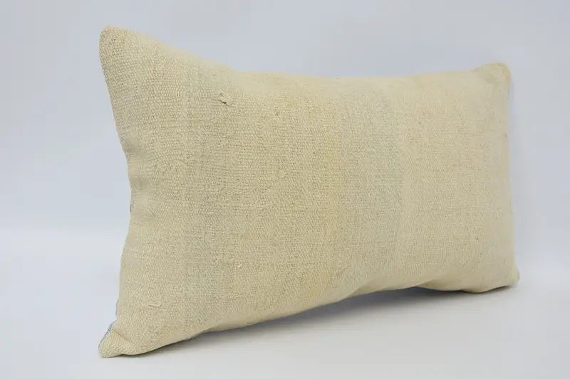 Pillow for Couch, 12x20 Beige Cushion Case, Cushion, Tapestry Pillow Cover, Ethnic Throw Pillow Cover, Handmade Kilim Cushion, Vintage Pillow - 3