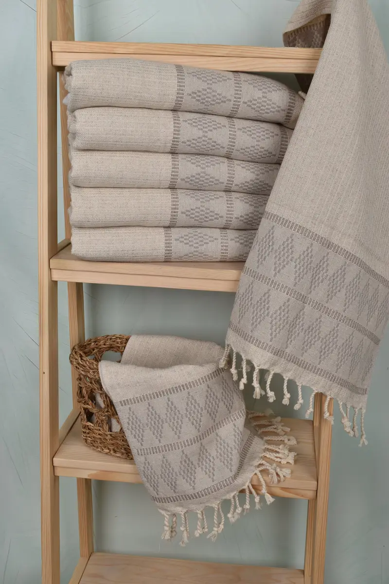 Personalized Kitchen Towel, Bachelorette Towel, 40x20 Linen Kilim Design Towel, Turkish Towel Hand Towel, Custom Hand Towel, Engagement Gift - 3