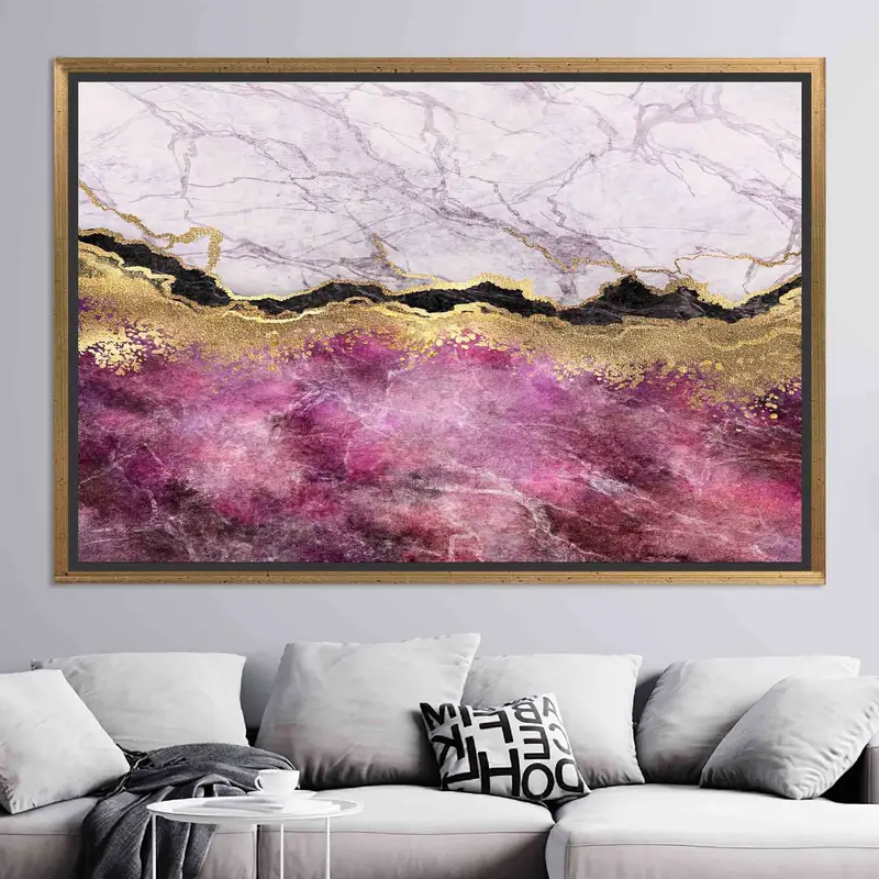 Lienzo impreso elegante: decoración contemporánea de lujo de mármol rosa