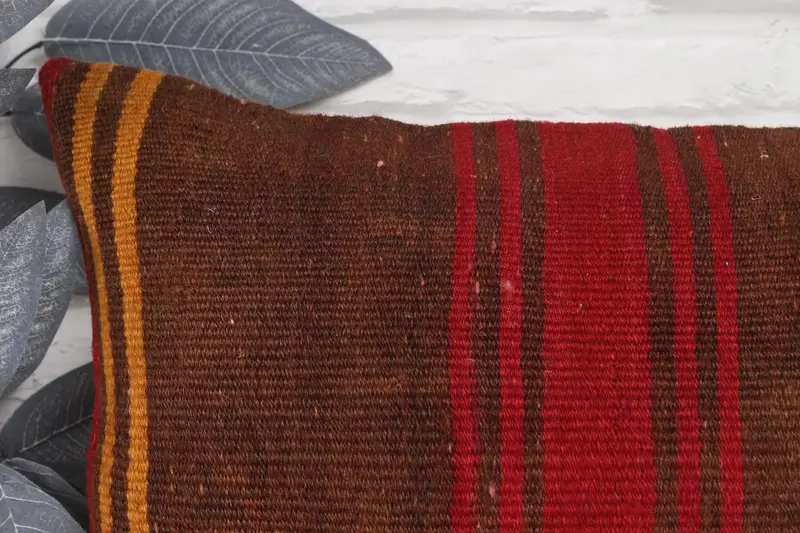 Gift Pillow, 16x24 Brown Pillow Cover, Kilim Pillow Cover, Cushion Cover, Vintage Kilim Pillow, Outdoor Patio Cushion Cover - 2