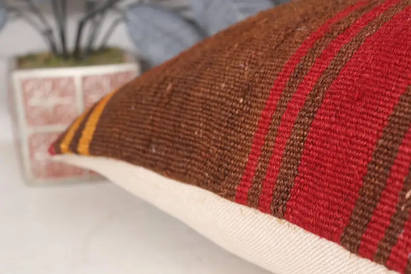 Gift Pillow, 16x24 Brown Pillow Cover, Kilim Pillow Cover, Cushion Cover, Vintage Kilim Pillow, Outdoor Patio Cushion Cover - 7