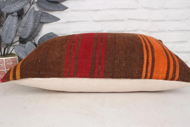 Gift Pillow, 16x24 Brown Pillow Cover, Kilim Pillow Cover, Cushion Cover, Vintage Kilim Pillow, Outdoor Patio Cushion Cover - 5