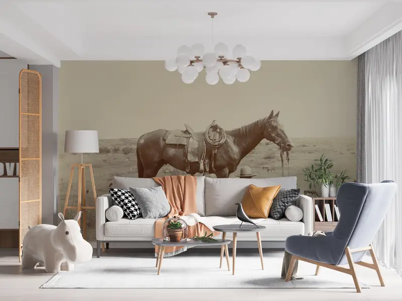Farmhouse Wall Poster, Animal Wall Print, Removable Wall Paper, Horse Wall Print, Texas Cowboy Paper Craft, 3D Wall Decor, - 8