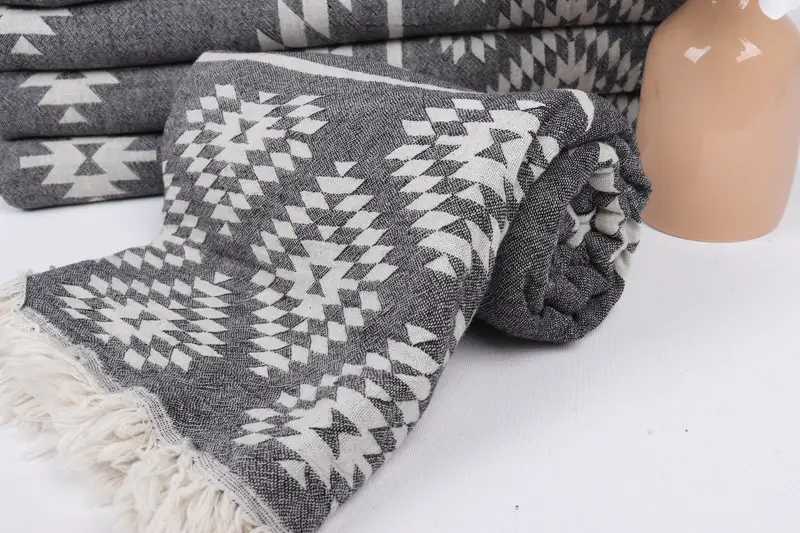 70x36 Cotton Kilim Towel, Pool Towels, Bridal Gifts, Embroidered Beach Towel, Lightweight towel, Luxury towel, Scarf Towel, Turkish towel - 5