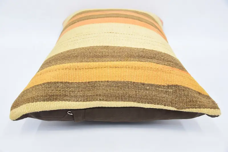 Indoor Cushion, Pillow, 16x24 Beige Pillow Case, Home Decor Pillow, Knitted Pillow Sham, Throw Kilim Pillow, Boho Pillow Sham Cover - 5