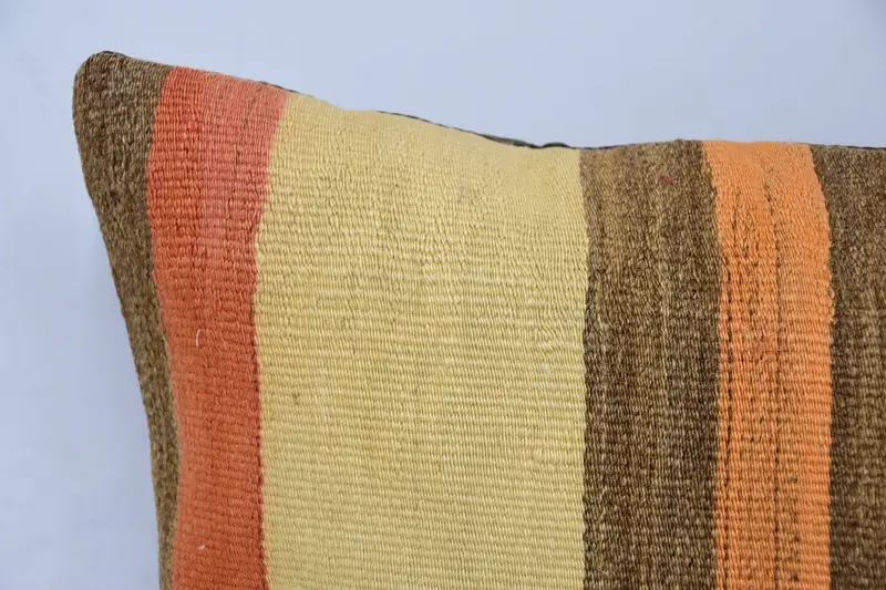 Indoor Cushion, Pillow, 16x24 Beige Pillow Case, Home Decor Pillow, Knitted Pillow Sham, Throw Kilim Pillow, Boho Pillow Sham Cover - 2