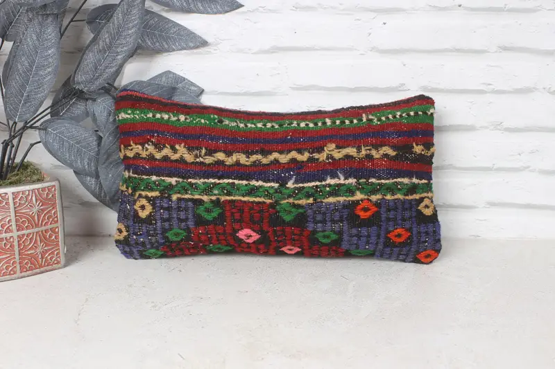 8x16 Red Cushion Cover, Interior Designer Pillow, Antique Pillows, Boho Pillow, Indoor Cushion Case, Cushion, Pattern Throw Pillow Case - 1