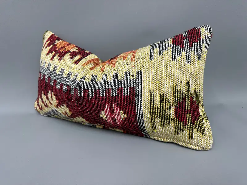 10x20 Red Pillow, Pillow for Couch, Pillow Cover, One Of A Kind Pillow Cover, Morroccon Kilim Cushion Pillow Case, Vintage Pillow, Turkish Pillow - 3