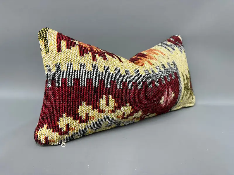 10x20 Red Pillow, Pillow for Couch, Pillow Cover, One Of A Kind Pillow Cover, Morroccon Kilim Cushion Pillow Case, Vintage Pillow, Turkish Pillow - 2