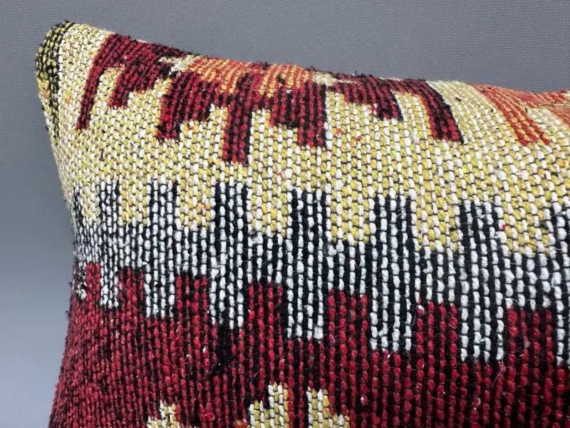 10x20 Red Pillow, Pillow for Couch, Pillow Cover, One Of A Kind Pillow Cover, Morroccon Kilim Cushion Pillow Case, Vintage Pillow, Turkish Pillow - 5