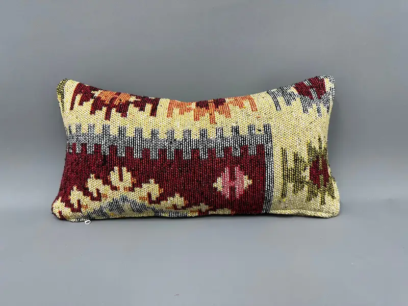 10x20 Red Pillow, Pillow for Couch, Pillow Cover, One Of A Kind Pillow Cover, Morroccon Kilim Cushion Pillow Case, Vintage Pillow, Turkish Pillow - 4